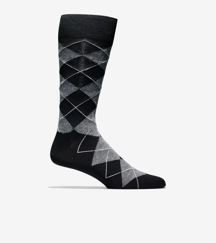 Men Socks Cole Haan Classic Argyle Crew Socks Black