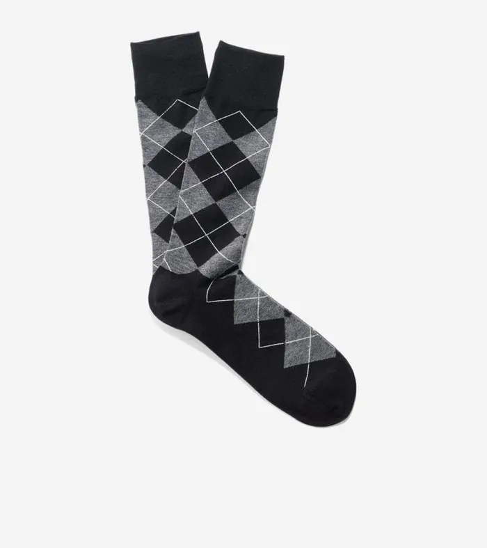 Men Socks Cole Haan Classic Argyle Crew Socks Black