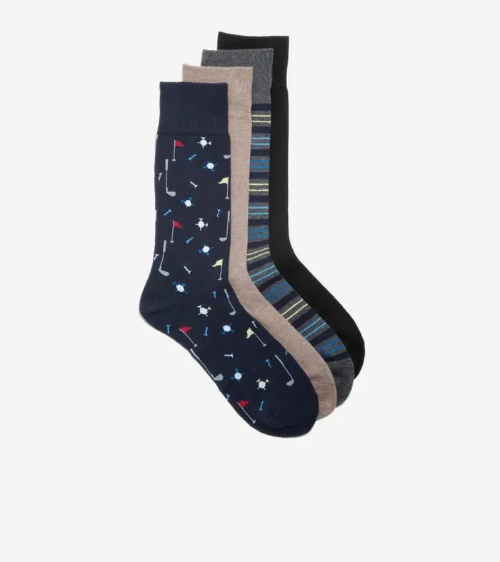 Men Socks Cole Haan Golf Gift Box Navy Blue Assorted