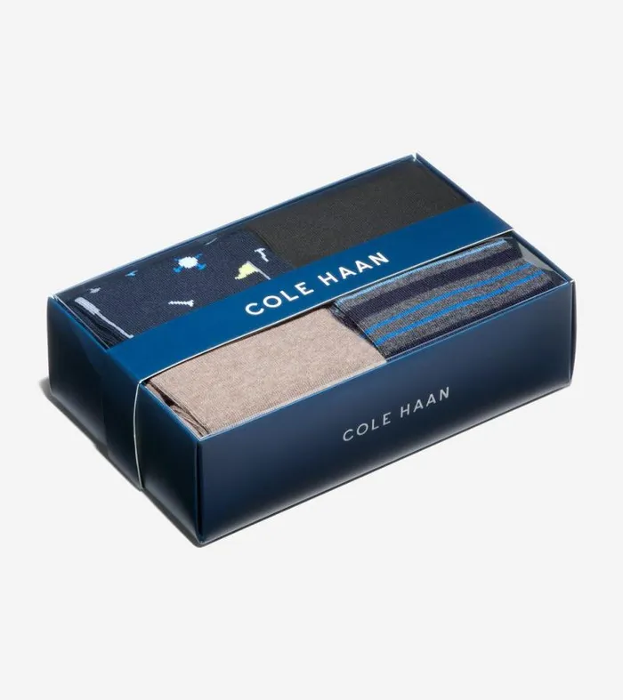 Men Socks Cole Haan Golf Gift Box Navy Blue Assorted
