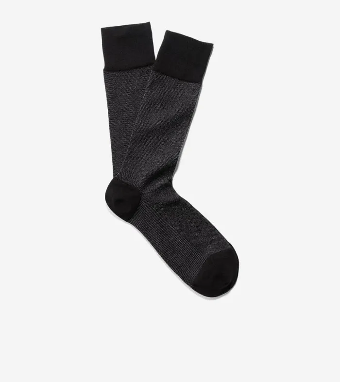 Men Socks Cole Haan Pique Crew Socks Black
