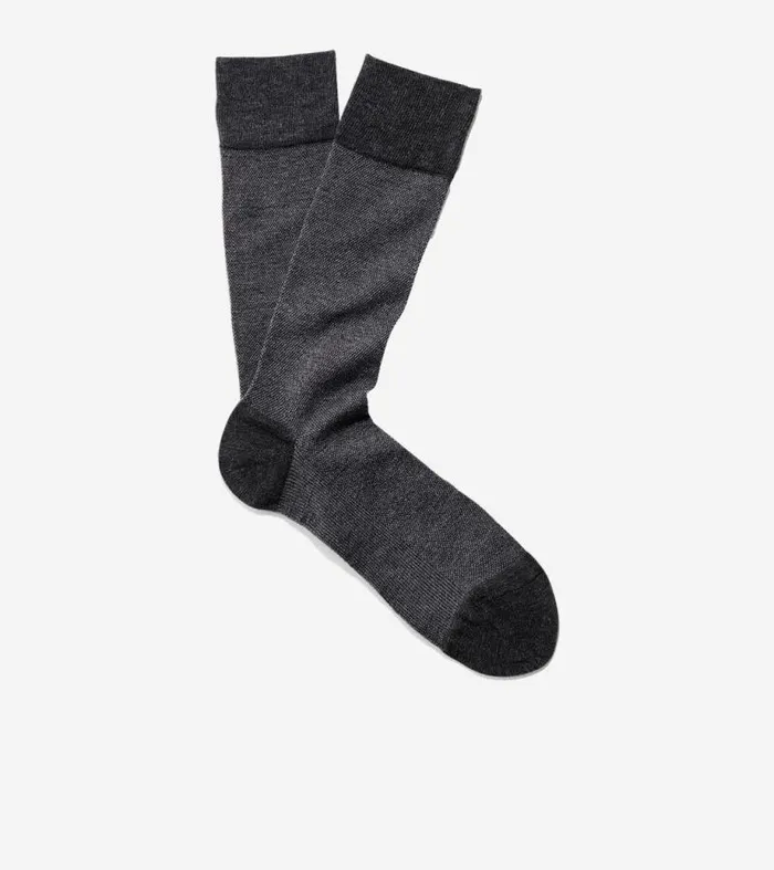Men Socks Cole Haan Pique Crew Socks Graphite Heather