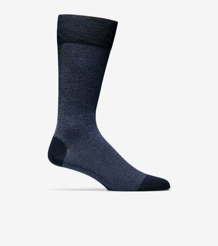 Men Socks Cole Haan Pique Textured Crew Socks Navy