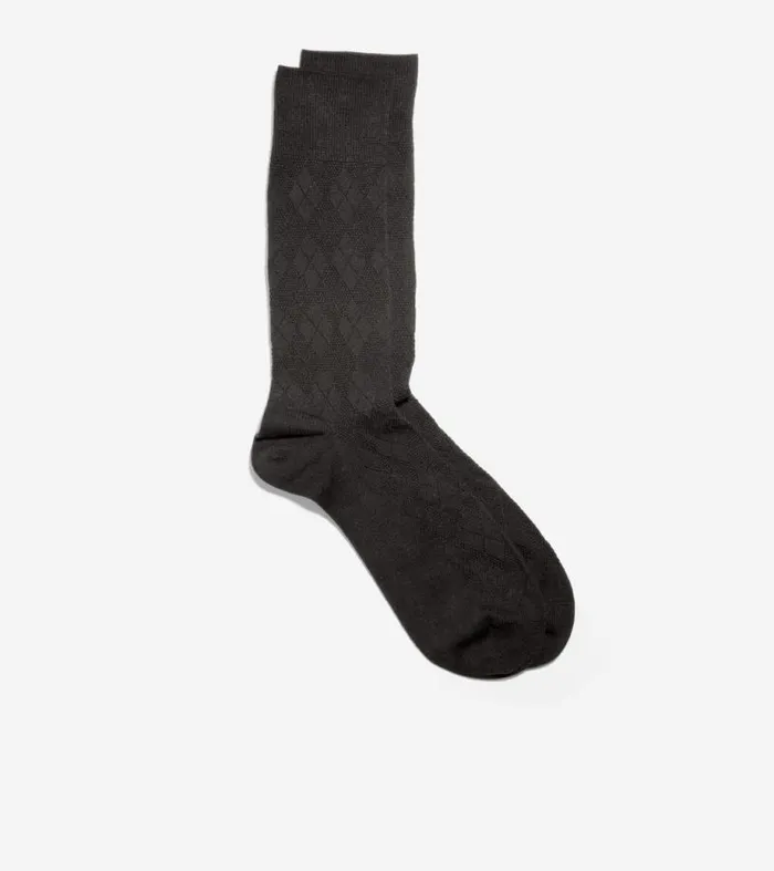 Men Socks Cole Haan Tonal Argyle Crew Socks Black
