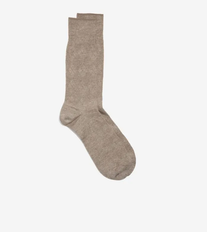 Men Socks Cole Haan Tonal Argyle Crew Socks Brown Heather