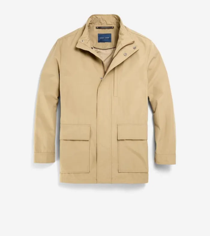 Men Softshell Jackets Cole Haan WaterResistant Jacket Khaki