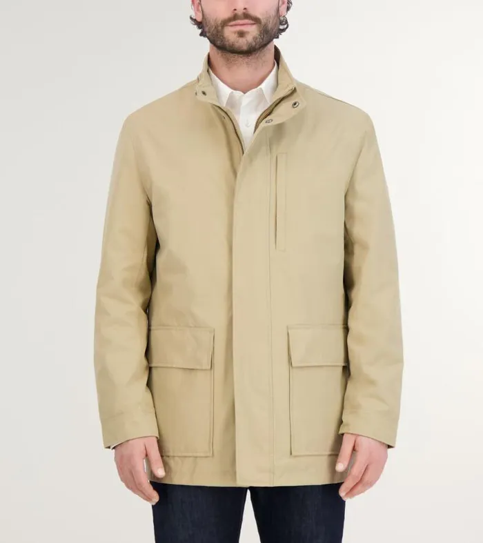 Men Softshell Jackets Cole Haan WaterResistant Jacket Khaki