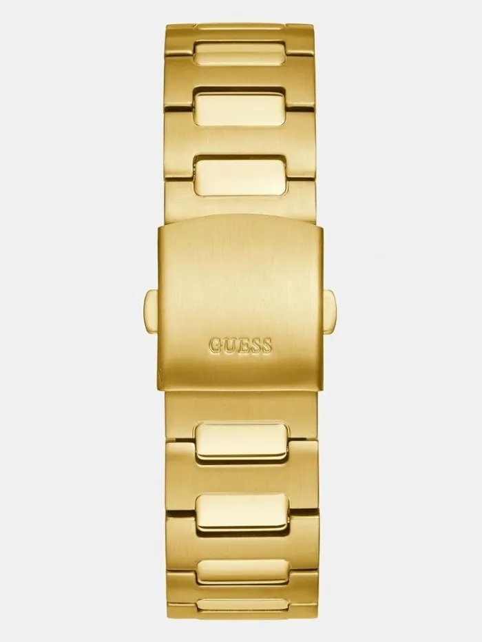 Men Stainless Steel Analogue Watch Gold Guess Watches