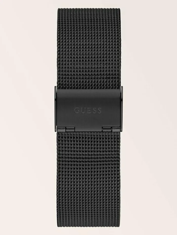 Men Stainless Steel Multifunction Watch Black Guess Watches