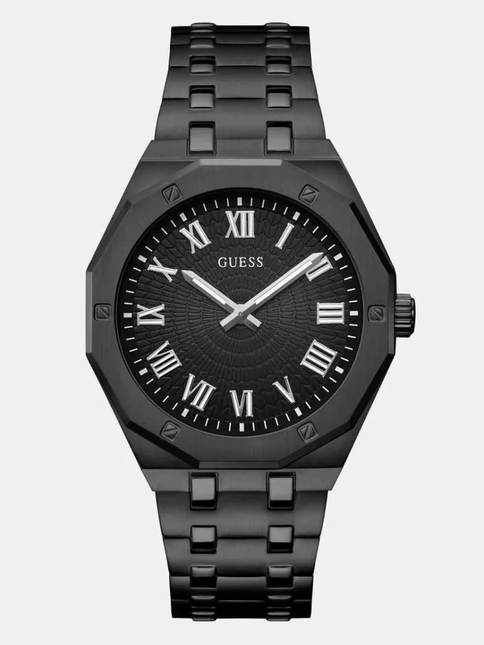 Men Steel Analogue Watch Black Guess Watches