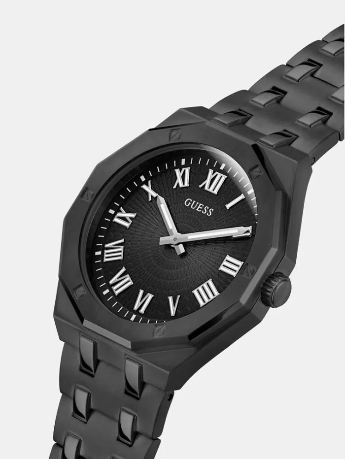Men Steel Analogue Watch Black Guess Watches