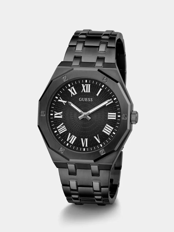Men Steel Analogue Watch Black Guess Watches