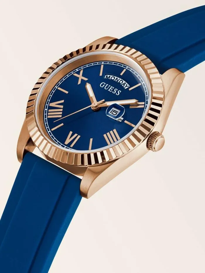 Men Steel Calendar Watch Blue Guess Watches