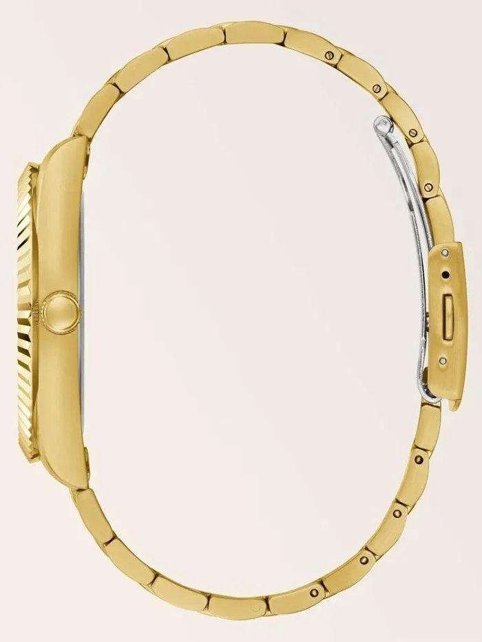 Men Steel Watch With Date Function Gold Guess Watches