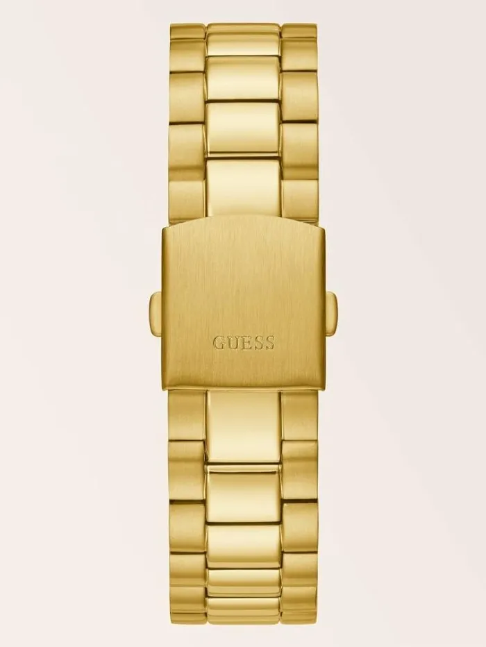 Men Steel Watch With Date Function Gold Guess Watches