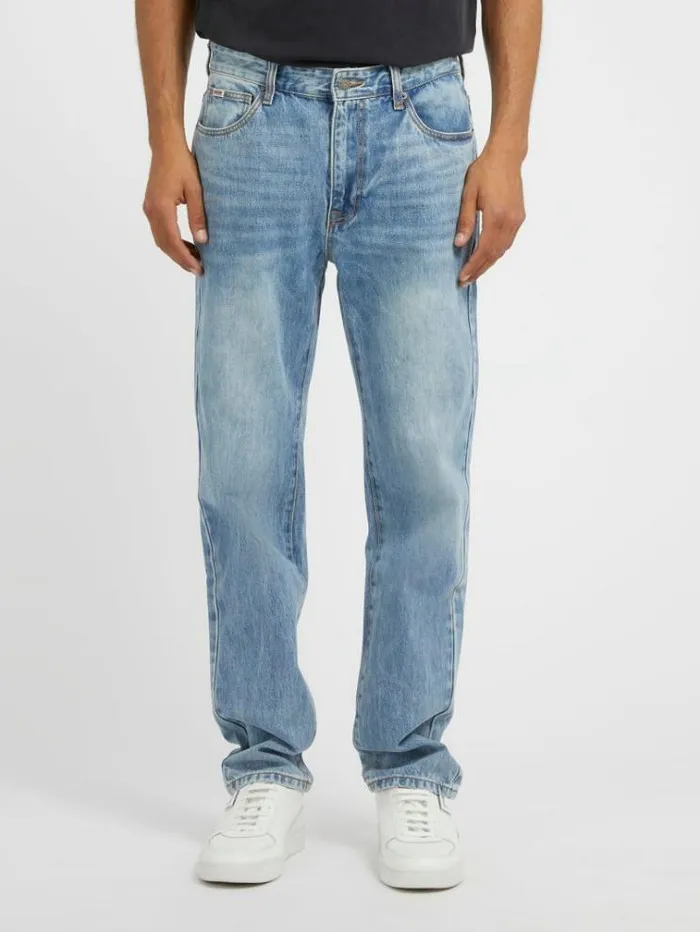 Men Straight Denim Pant Light Blue Guess Slim