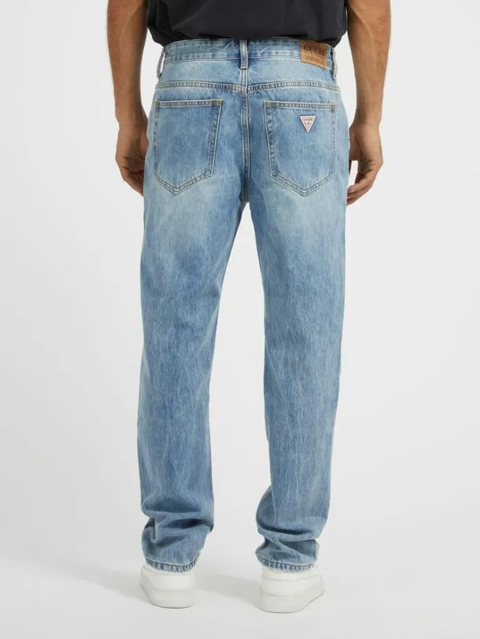 Men Straight Denim Pant Light Blue Guess Slim