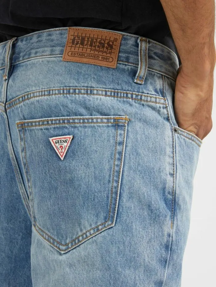 Men Straight Denim Pant Light Blue Guess Slim