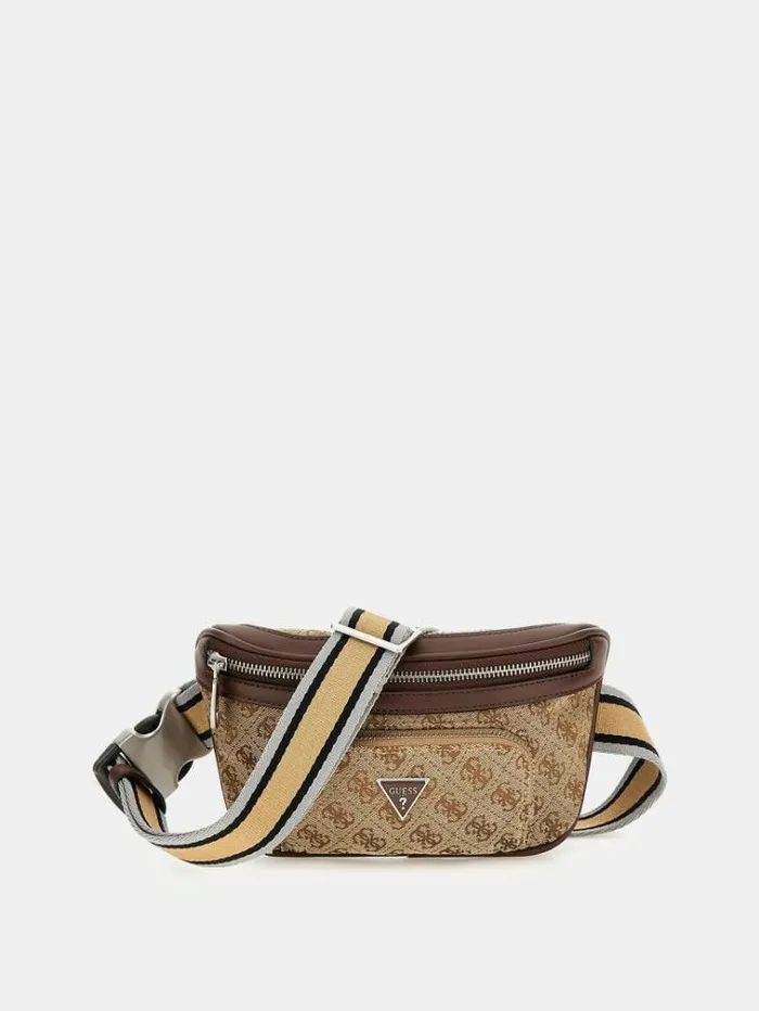 Men Strave 4g Logo Belt Bag Beige Guess Backpacks And Bum Bags
