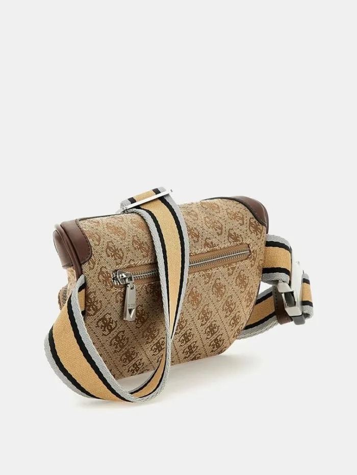 Men Strave 4g Logo Belt Bag Beige Guess Backpacks And Bum Bags