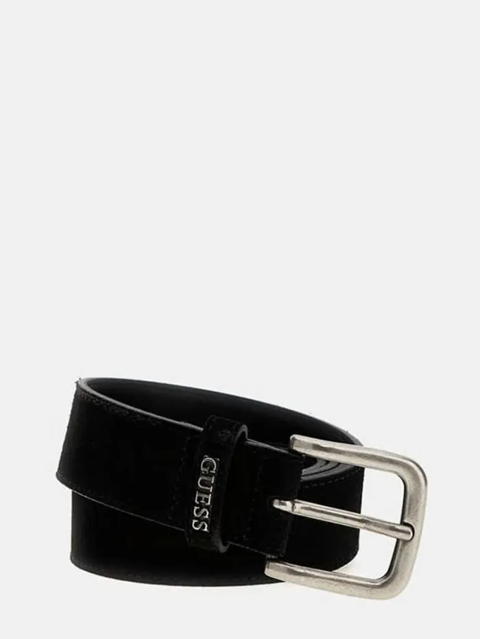 Men Suede Belt Black Guess Belts