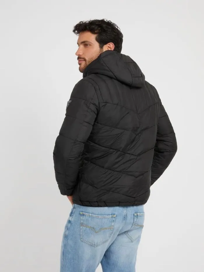 Men Super Light Puffer Jacket Black Guess Coats And Jackets