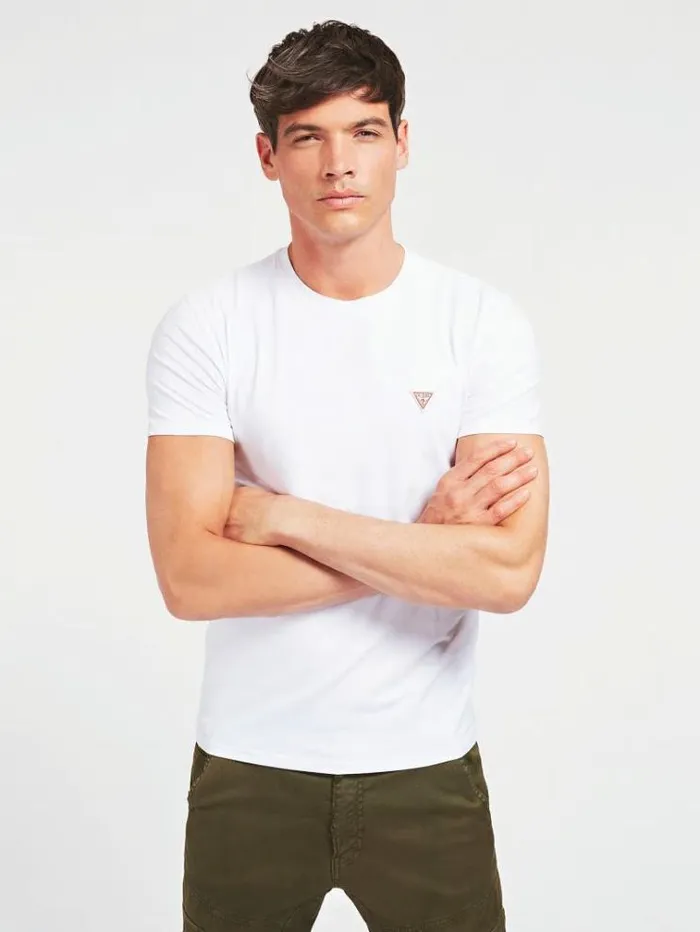 Men Super Slim Fit Tshirt White Guess Tshirts And Polo Shirts