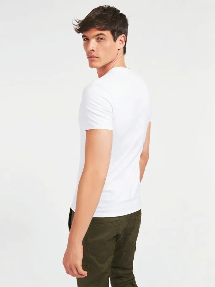 Men Super Slim Fit Tshirt White Guess Tshirts And Polo Shirts