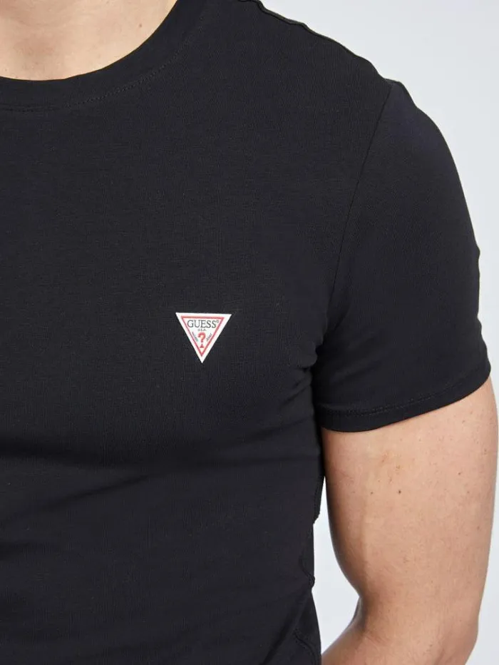 Men Super Slim Tshirt Black Guess Tshirts And Polo Shirts