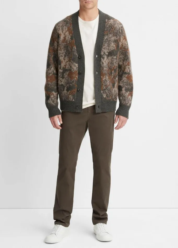 Men Sweaters Vince Abstract Floral Cardigan Oxnard Combo