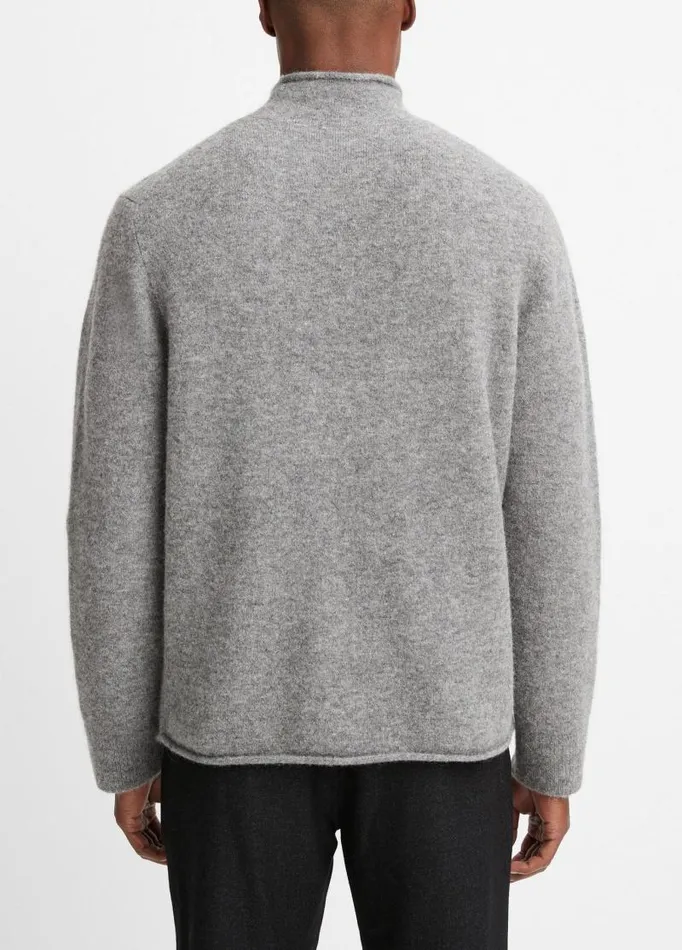 Men Sweaters Vince Airspun RollNeck Sweater Medium Heather Grey