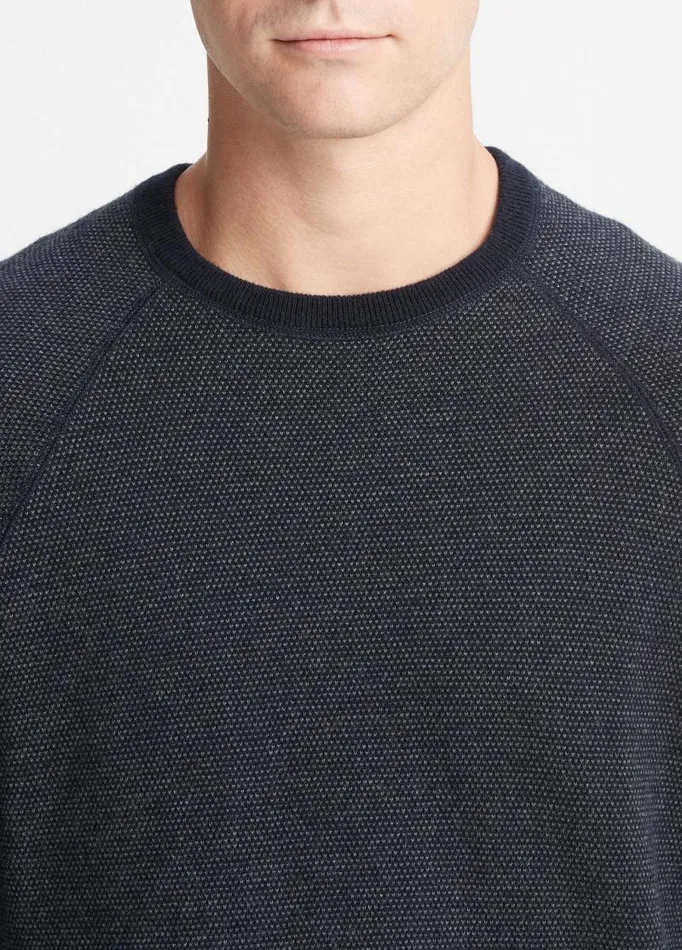 Men Sweaters Vince Birdseye Raglan Sweater Coastalmedium Heather Grey
