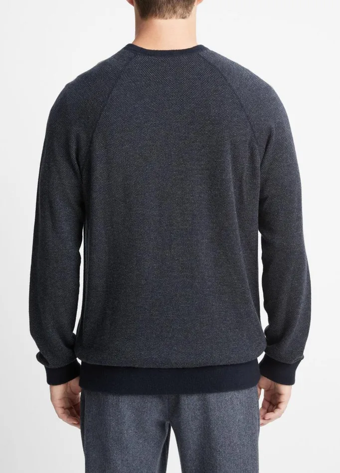 Men Sweaters Vince Birdseye Raglan Sweater Coastalmedium Heather Grey