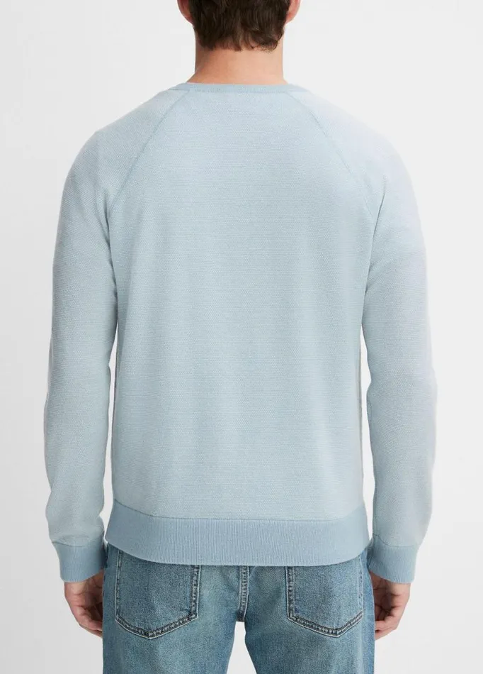 Men Sweaters Vince Birdseye Raglan Sweater Lake Bluedeco Cream