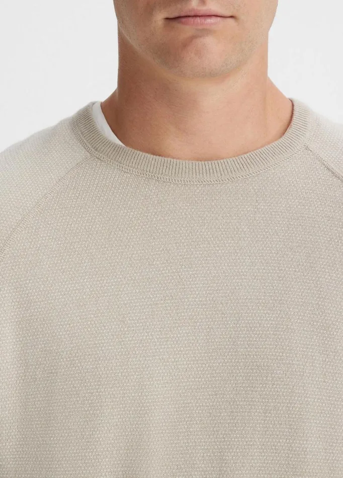 Men Sweaters Vince Birdseye Raglan Sweater Pumice Rockpearl