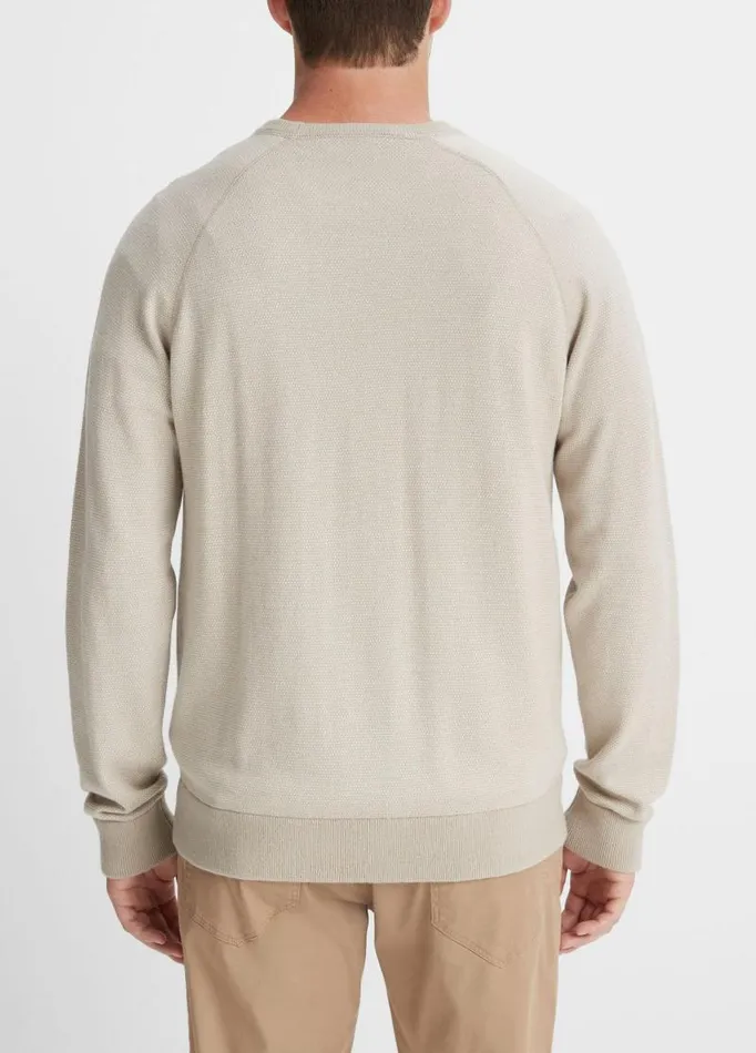 Men Sweaters Vince Birdseye Raglan Sweater Pumice Rockpearl