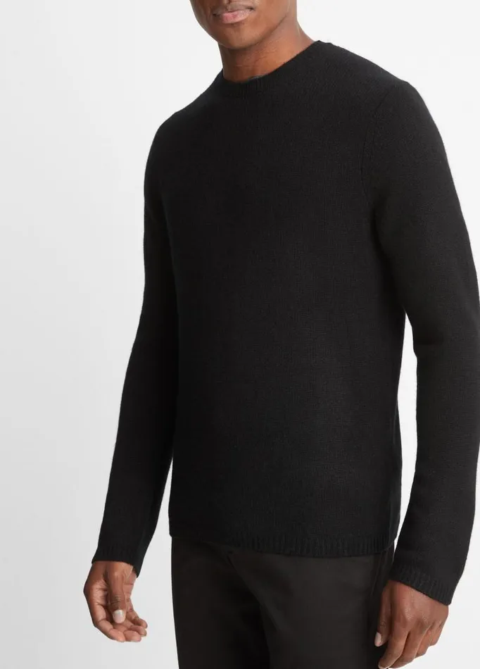 Men Sweaters Vince Cashmere Crew Neck Shirt Black