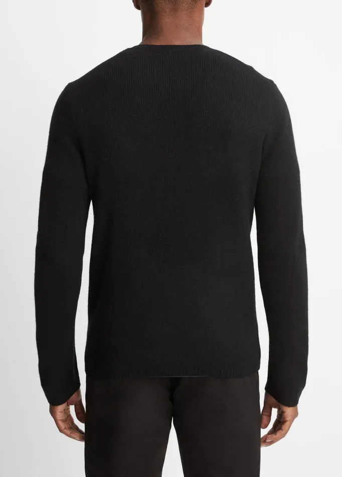 Men Sweaters Vince Cashmere Crew Neck Shirt Black
