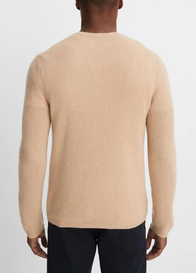 Men Sweaters Vince Cashmere Crew Neck Shirt Camel