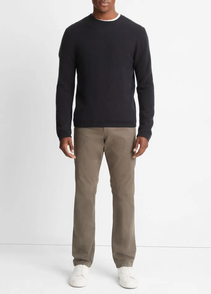 Men Sweaters Vince Cashmere Crew Neck Shirt Coastal Blue