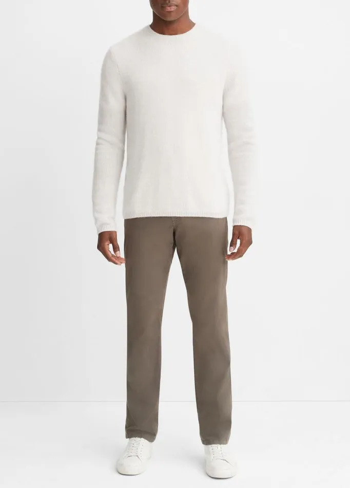 Men Sweaters Vince Cashmere Crew Neck Shirt Heather White