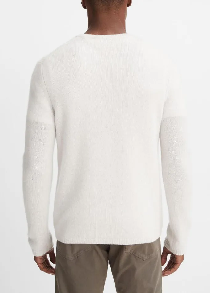 Men Sweaters Vince Cashmere Crew Neck Shirt Heather White