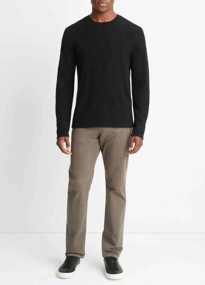 Men Sweaters Vince Cashmere Crew Neck Sweater Black