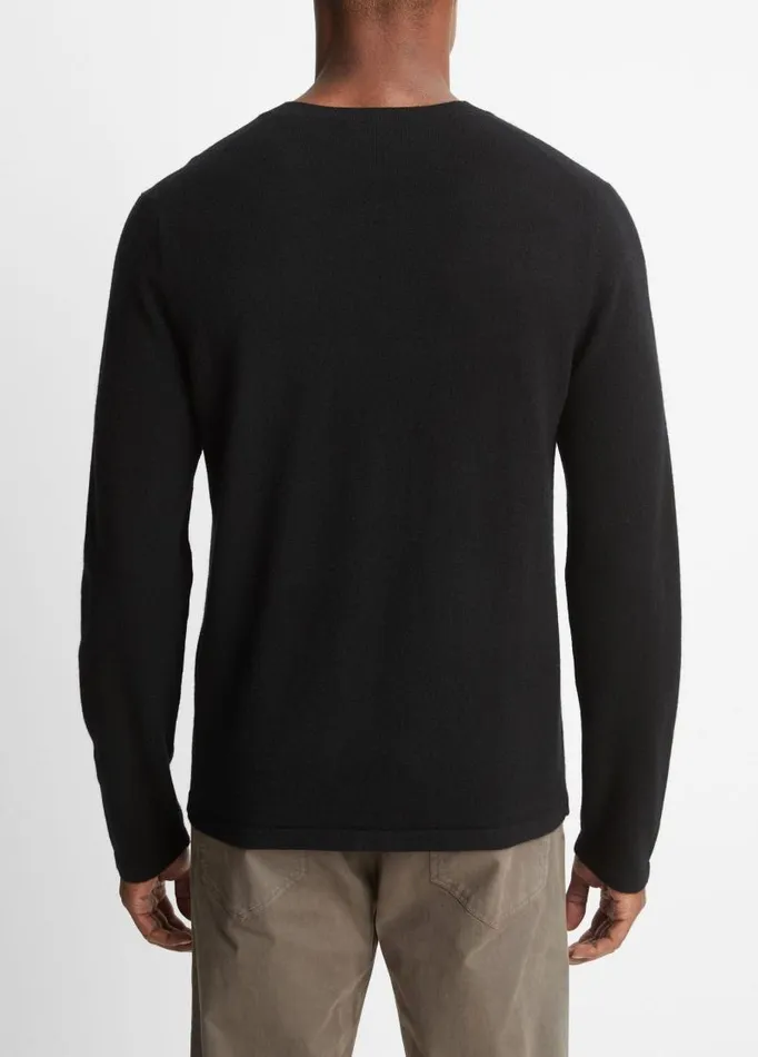 Men Sweaters Vince Cashmere Crew Neck Sweater Black