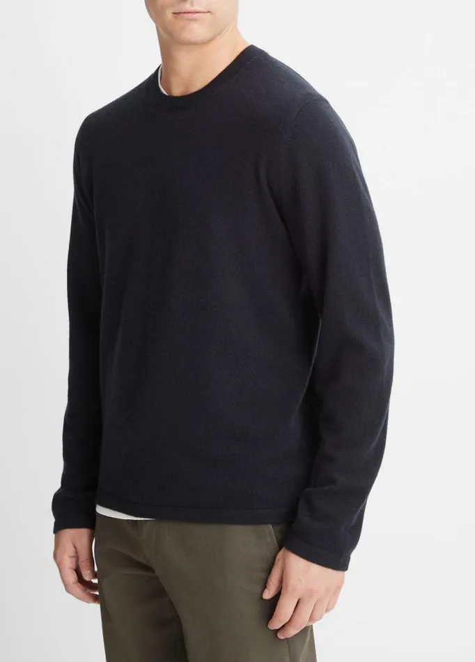Men Sweaters Vince Cashmere Crew Neck Sweater Coastal Blue