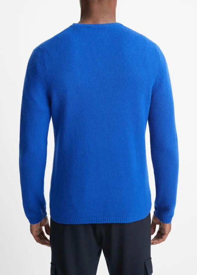 Men Sweaters Vince Cashmere Crew Neck Sweater Cobalt