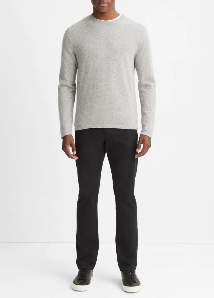 Men Sweaters Vince Cashmere Crew Neck Sweater Heather Grey