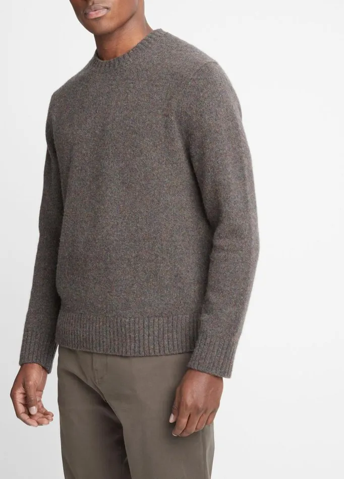 Men Sweaters Vince Mlange LongSleeve Crew Neck Sweater Heather Carrillo Green