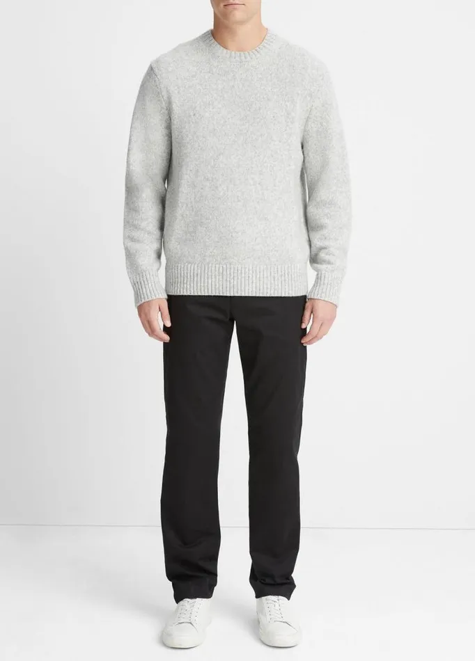 Men Sweaters Vince Mlange LongSleeve Crew Neck Sweater Light Heather Grey