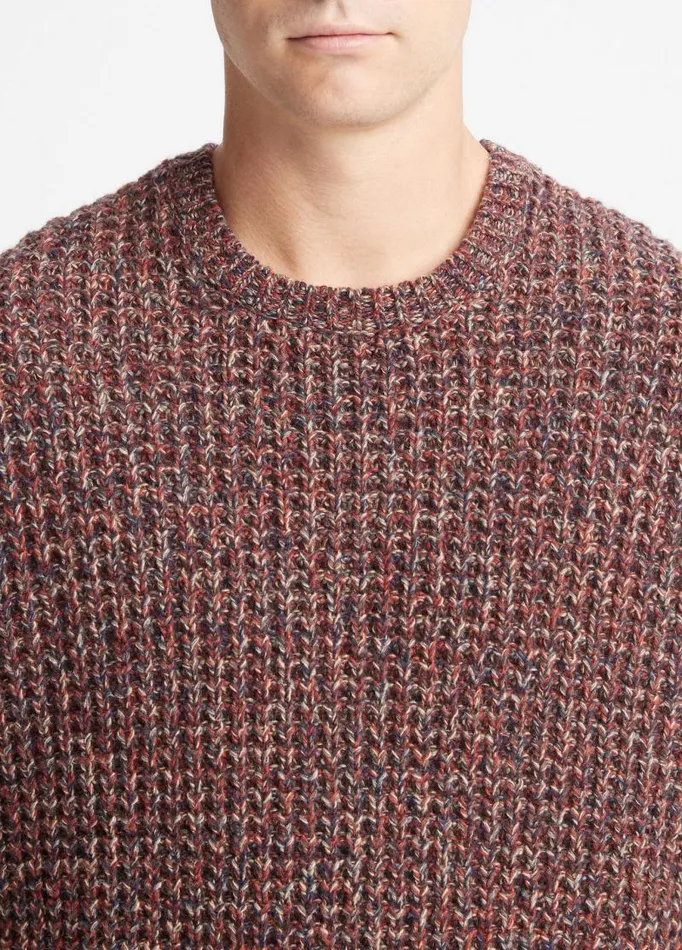 Men Sweaters Vince Marled Waffle Crew Neck Sweater Desert Sky